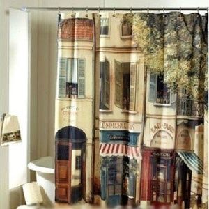 Avanti Cafe de Paris Fabric Shower Curtain [brand new]